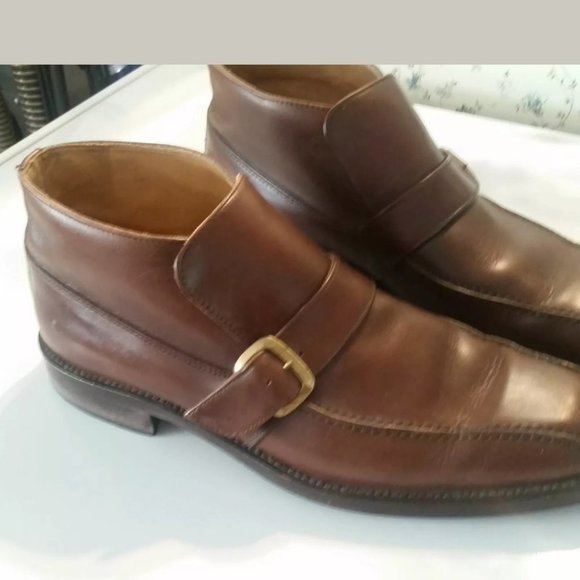 ET Wright Italian Leather Men\'s Monk Strap Dress Shoes Size 10B